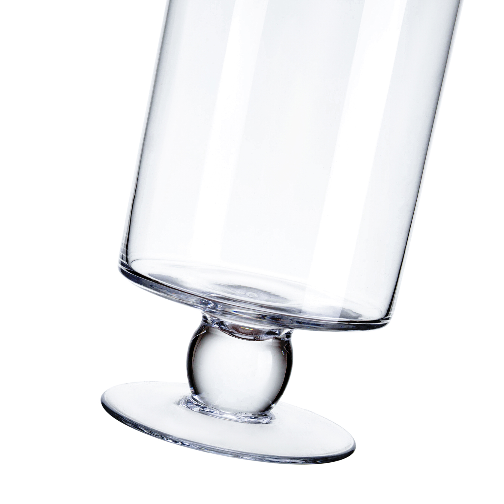 83726	 D4"H14" - GLASS APOTHECARY JAR WITH LID