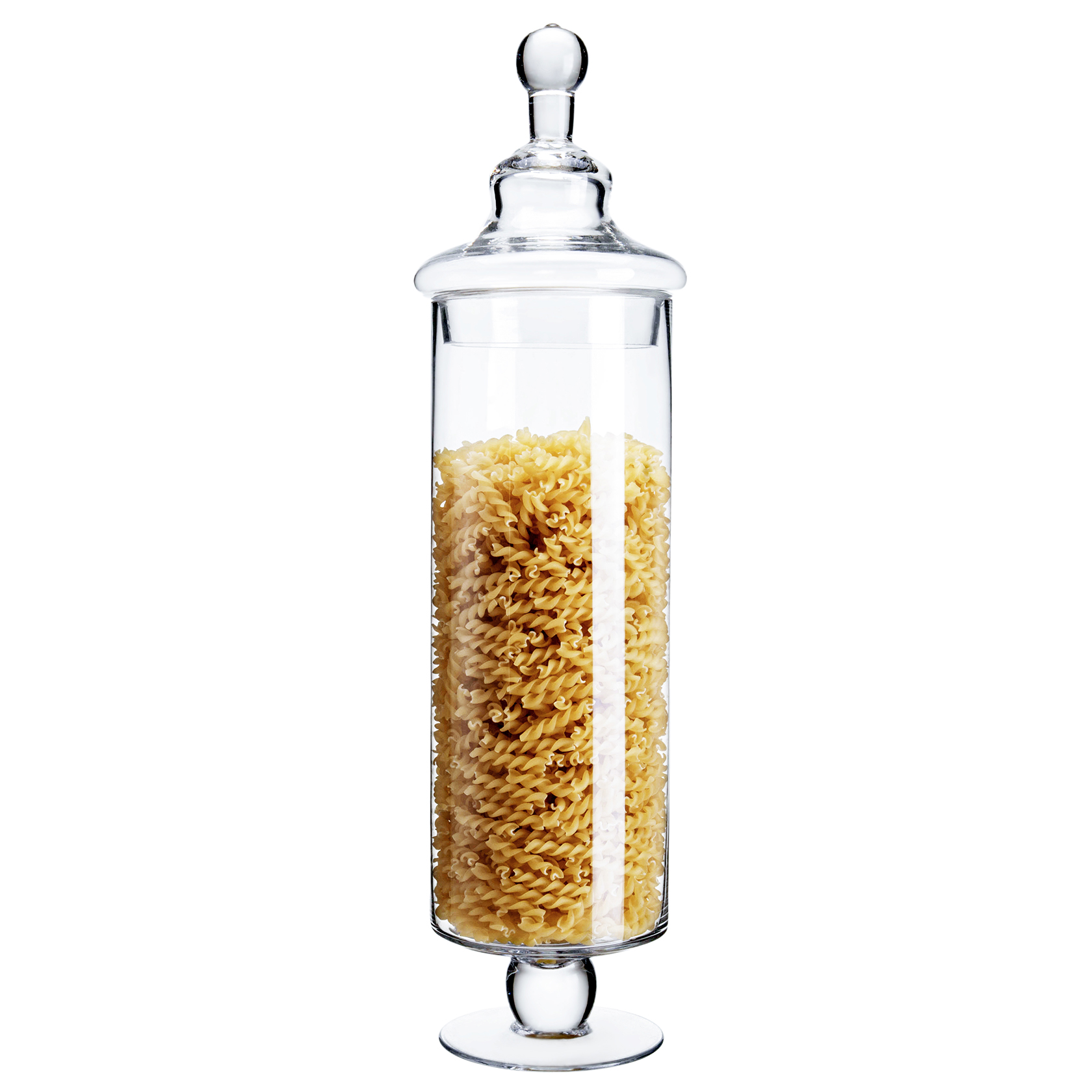 83727	 D4"H17" - GLASS APOTHECARY JAR WITH LID