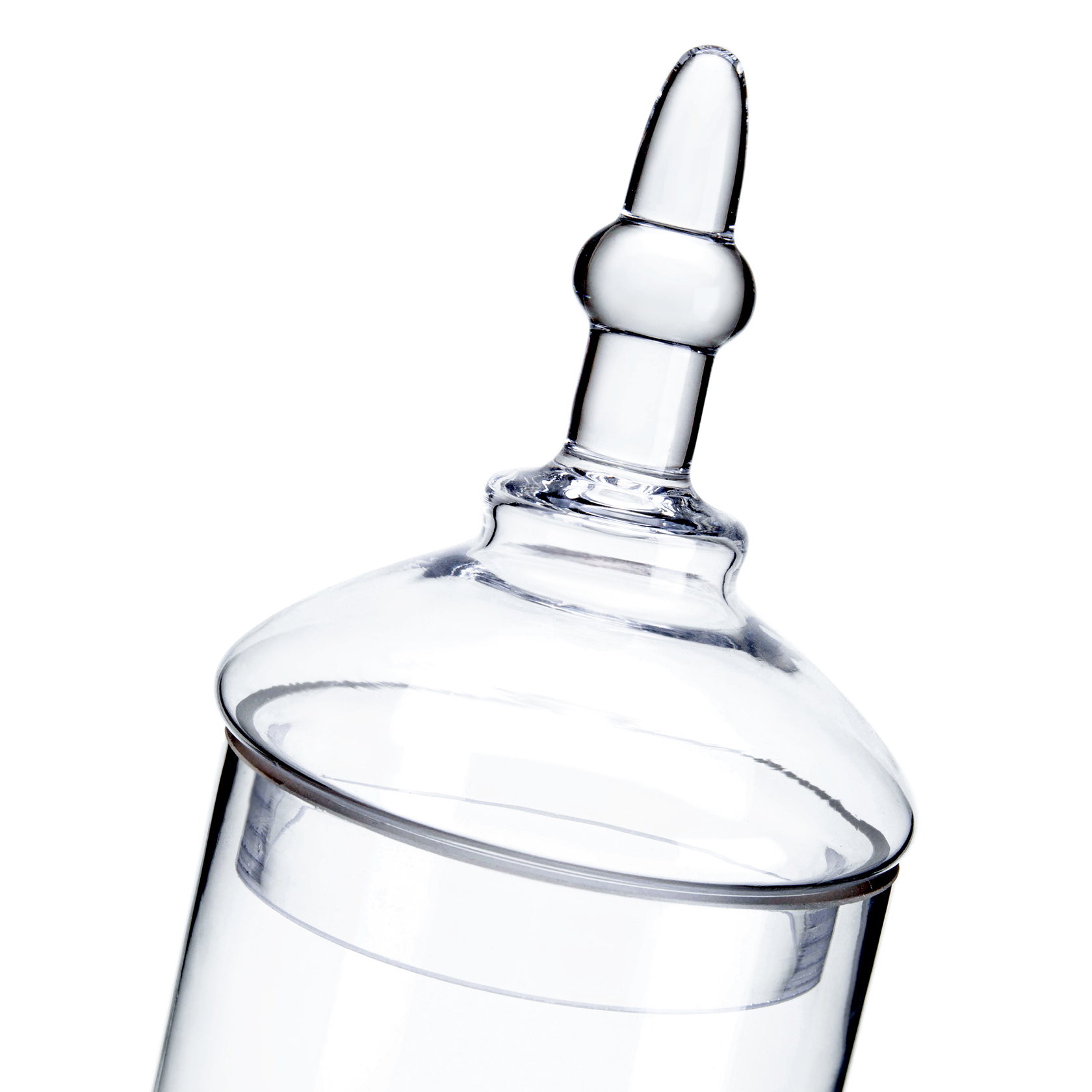 83727	 D4"H17" - GLASS APOTHECARY JAR WITH LID