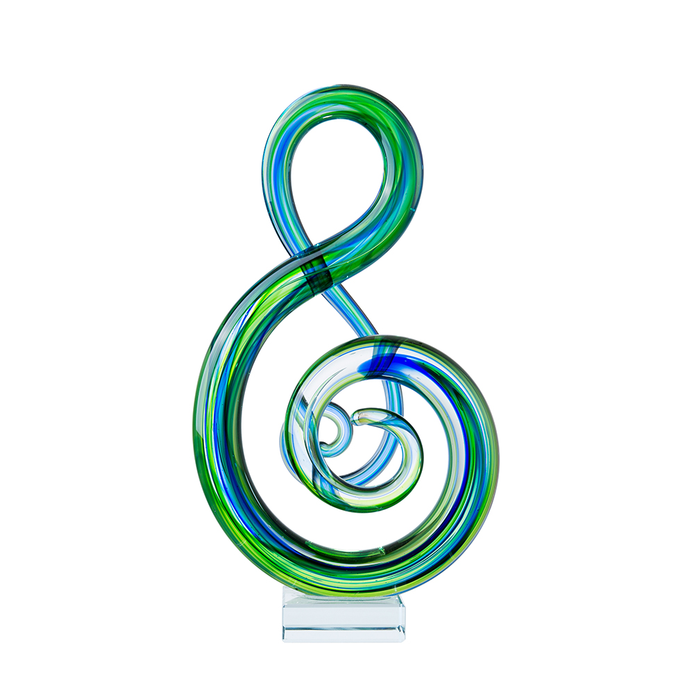 76113	 L6.5"W3.5"H11" - GLASS SCULPTURE