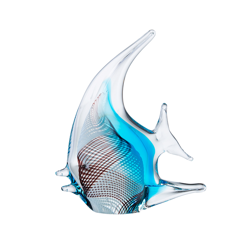 76005	 L7.5"W2"H8.5" - GLASS FISH FIGURINE