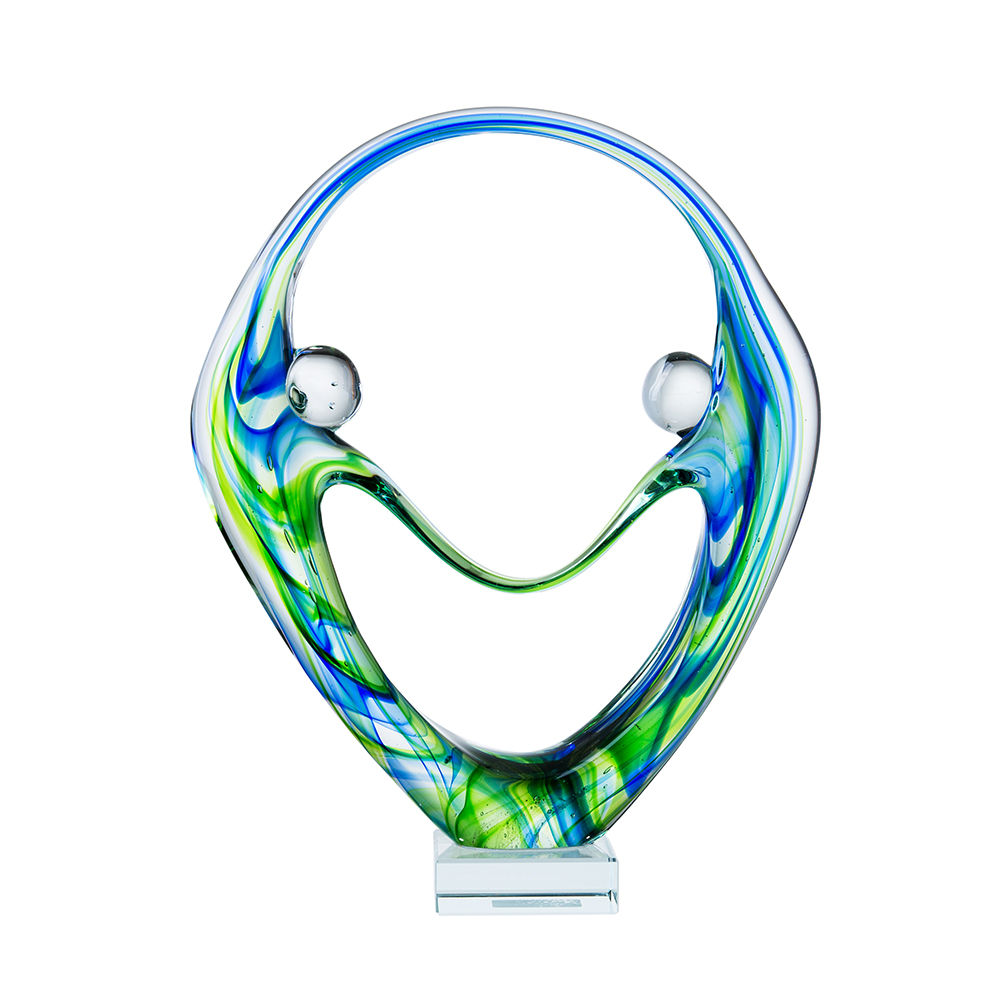 76116	 L9"W2.5"H11" - GLASS SCULPTURE