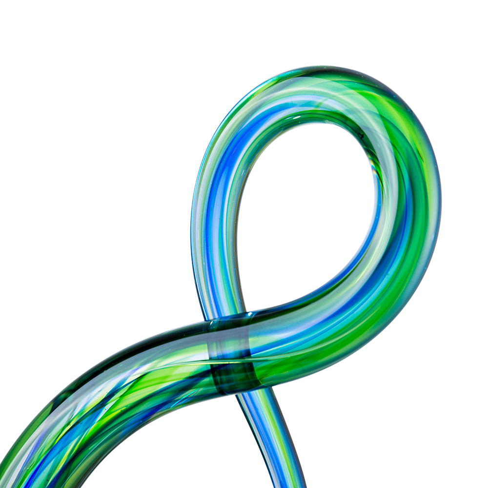76113	 L6.5"W3.5"H11" - GLASS SCULPTURE