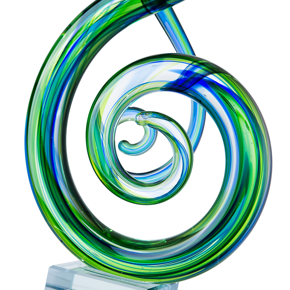 76113	 L6.5"W3.5"H11" - GLASS SCULPTURE