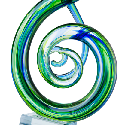 76113	 L6.5"W3.5"H11" - GLASS SCULPTURE