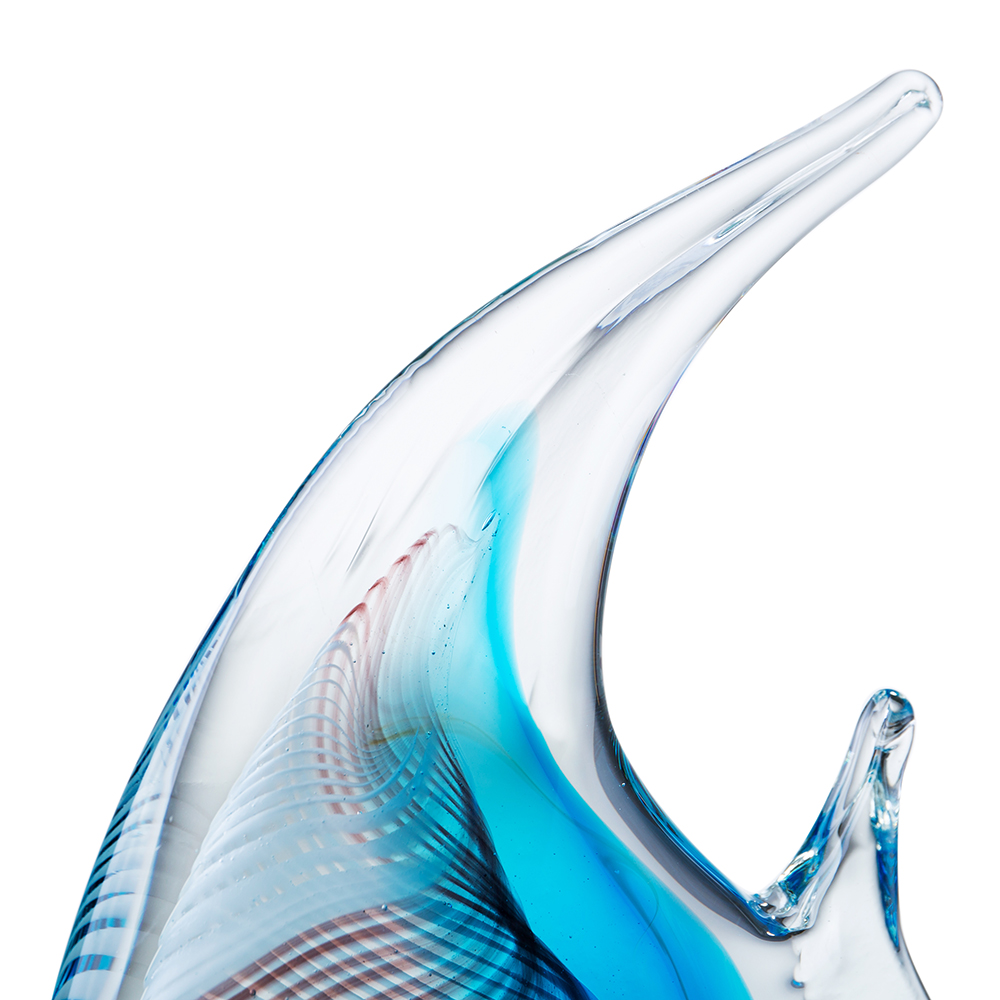 76005	 L7.5"W2"H8.5" - GLASS FISH FIGURINE