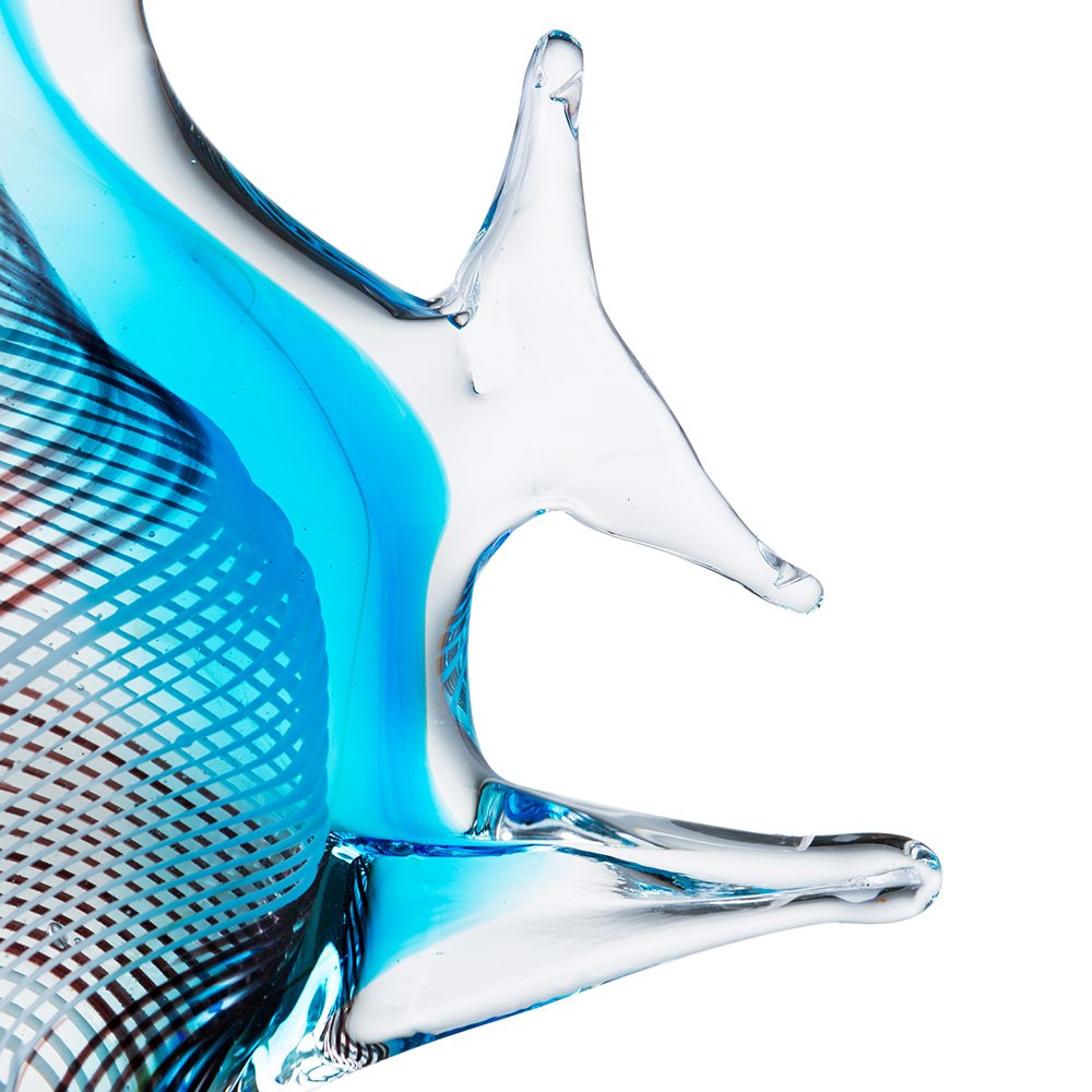 76005	 L7.5"W2"H8.5" - GLASS FISH FIGURINE