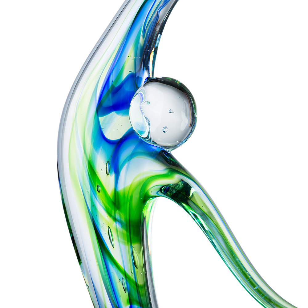 76116	 L9"W2.5"H11" - GLASS SCULPTURE
