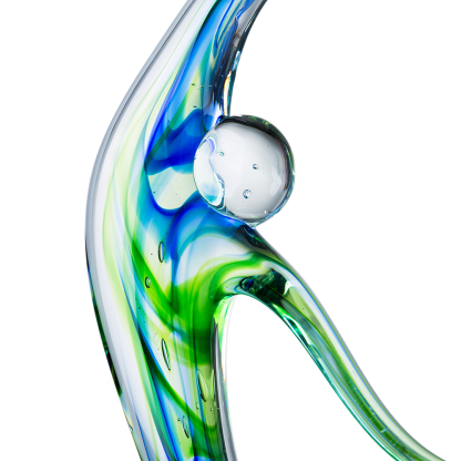 76116	 L9"W2.5"H11" - GLASS SCULPTURE