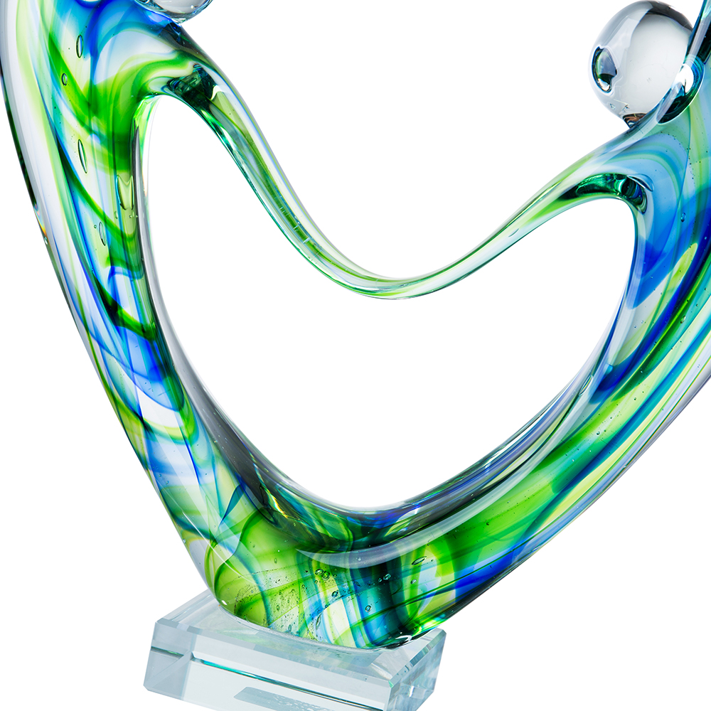 76116	 L9"W2.5"H11" - GLASS SCULPTURE