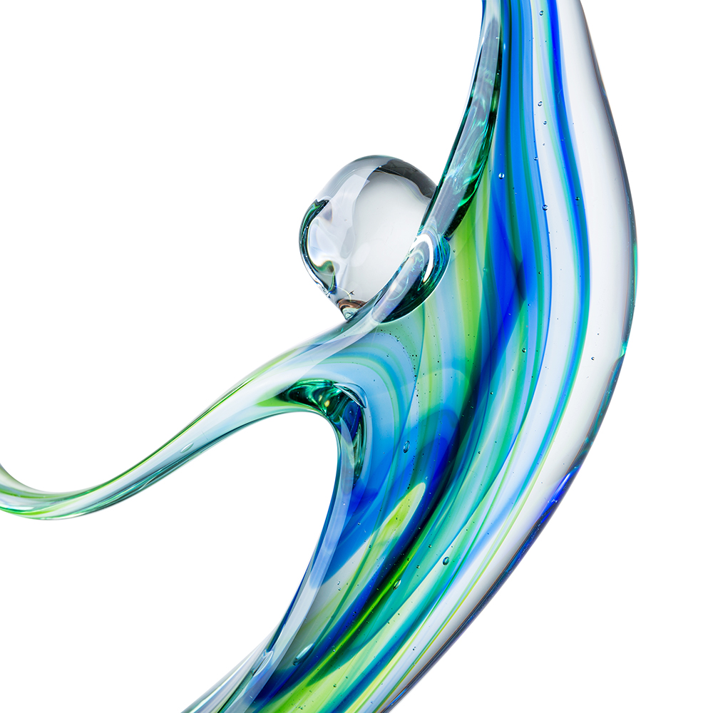 76116	 L9"W2.5"H11" - GLASS SCULPTURE