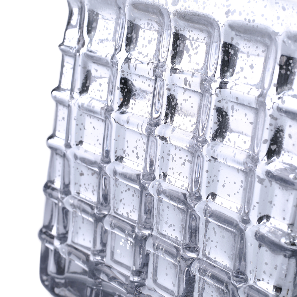 57057	 L6"W6"H6" - MERCURY GLASS VASE