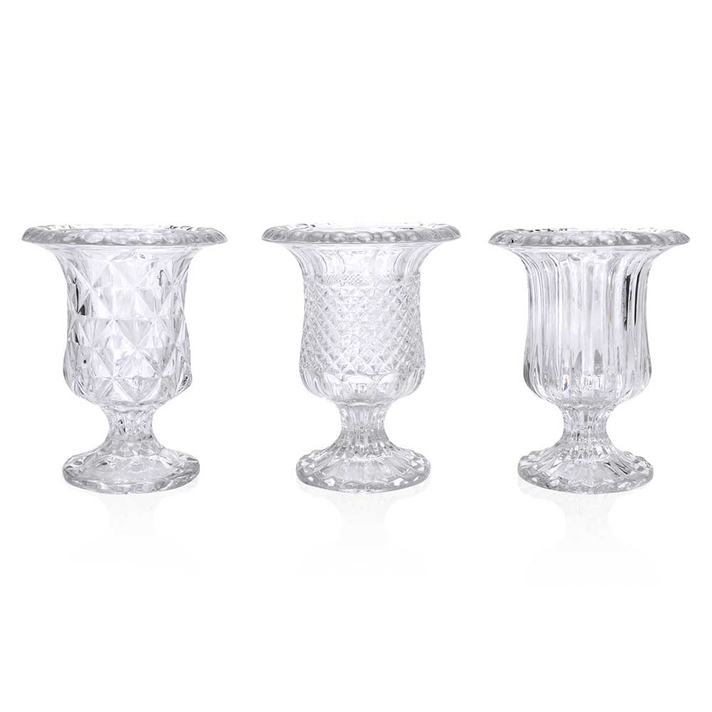 GA56002S3	 D4.3"H5.7" - ASSORTED DESIGNS GLASS VASES