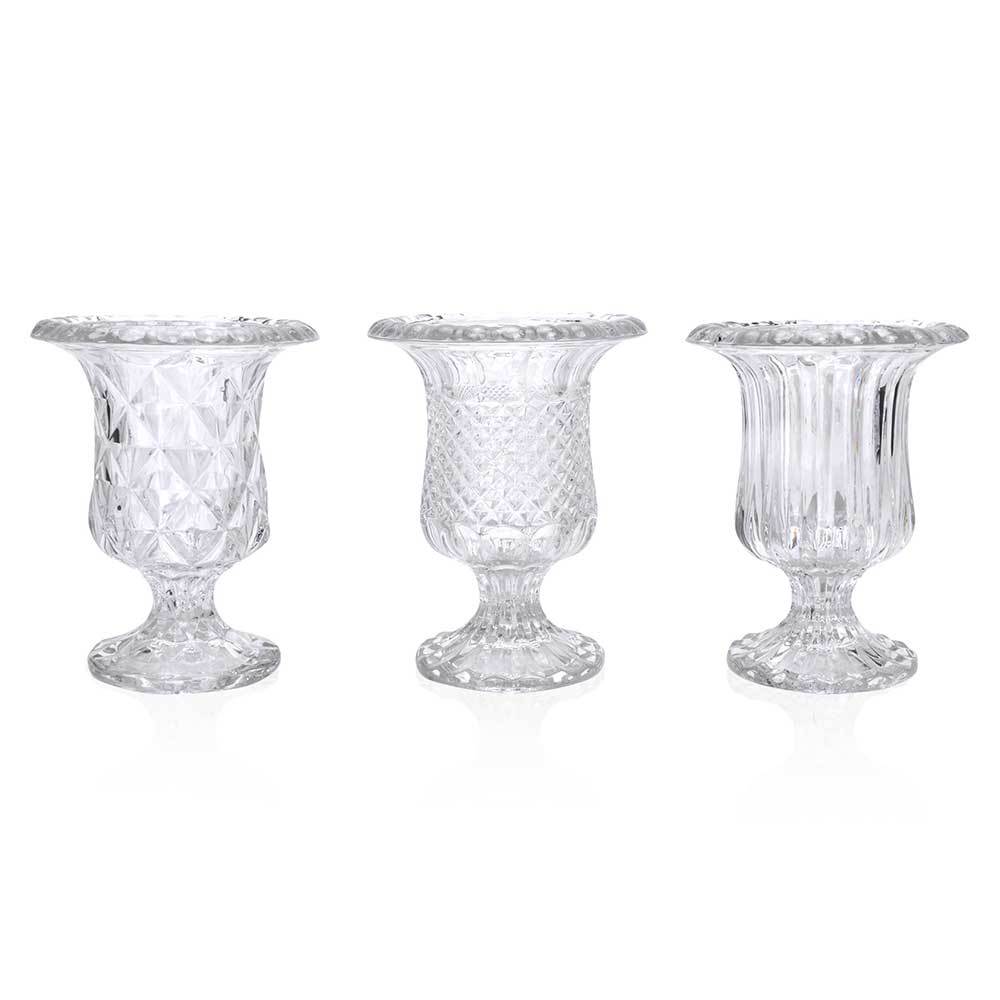 GA56002S3	 D4.3"H5.7" - ASSORTED DESIGNS GLASS VASES