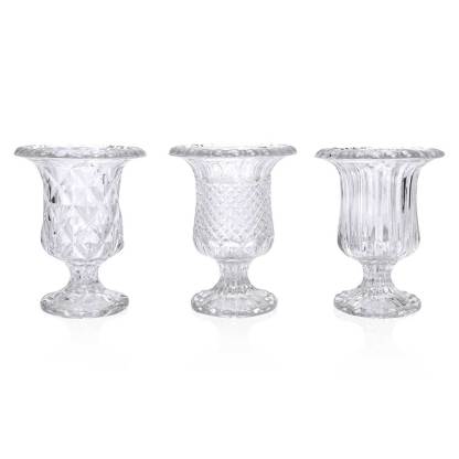 GA56002S3	 D4.3"H5.7" - ASSORTED DESIGNS GLASS VASES