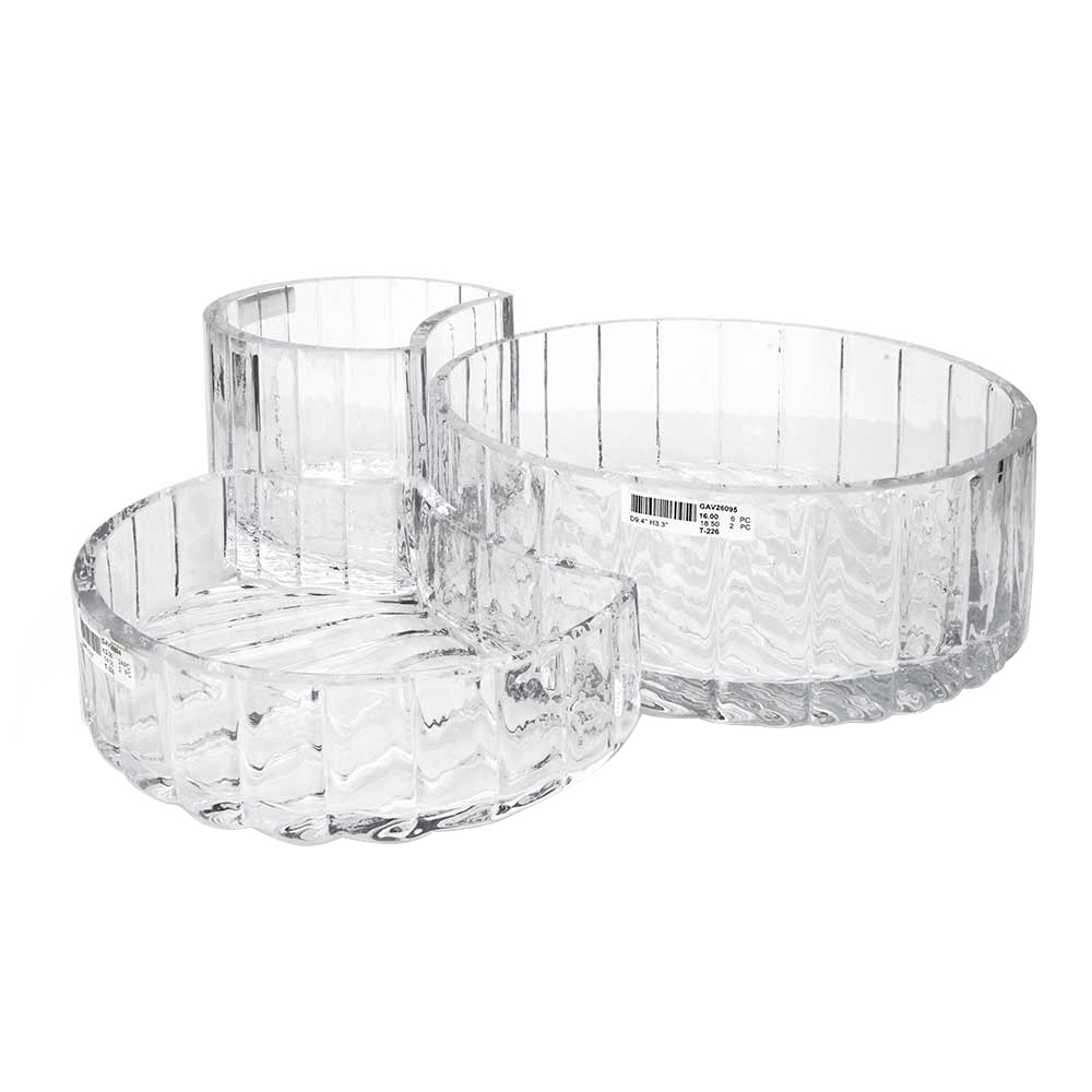 GA26093S3	 L5.9W4.3"H4.1" - GLASS VASE
