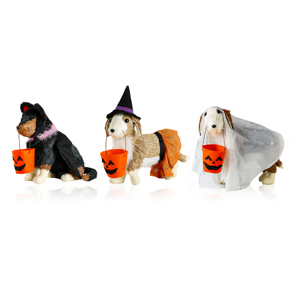 31641ASST	 L15.4"W4.9"H10" - COSTUME DOGS FIGURINES
