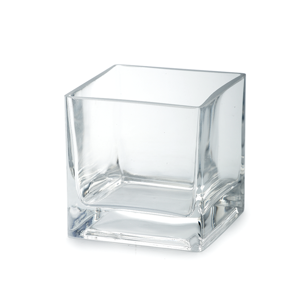 08804C	 L4"W4"H4" - SQUARE GLASS VASE