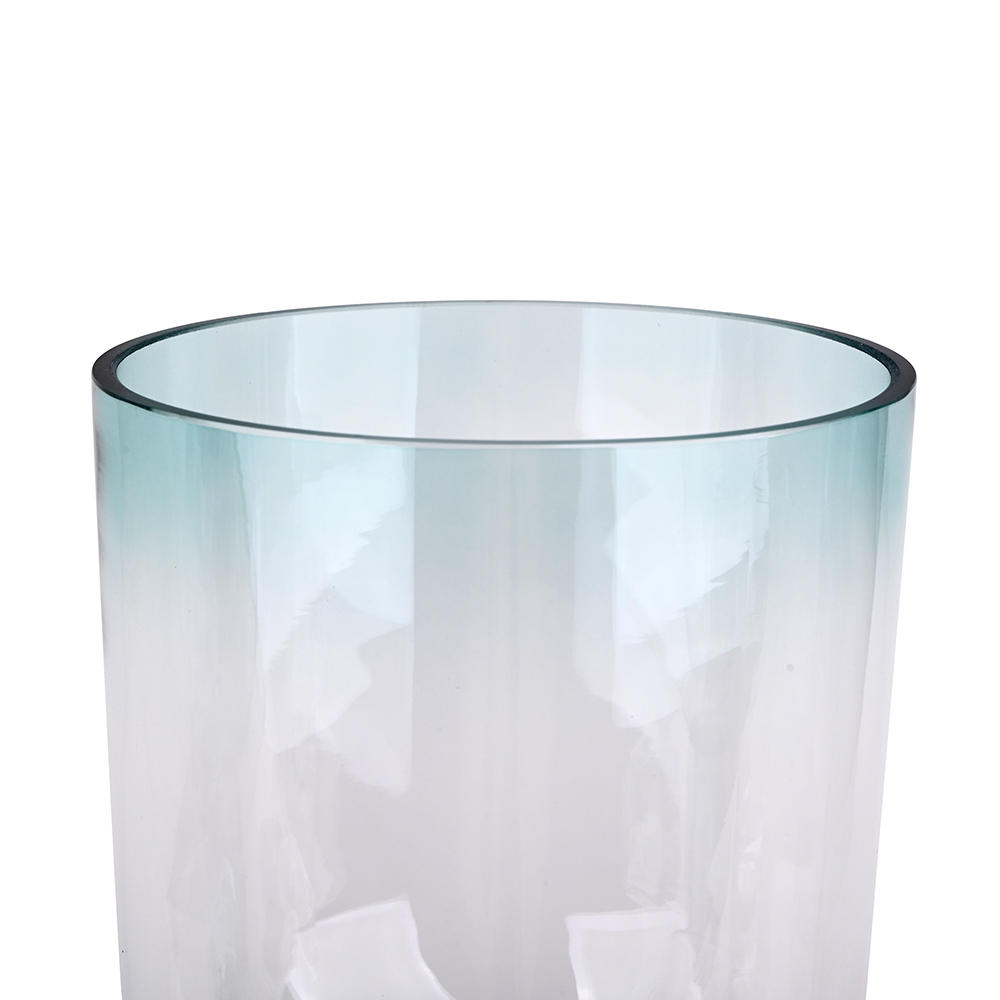 GA78057GR	 L6.5"W6.5"H9.84"GLASS VASE