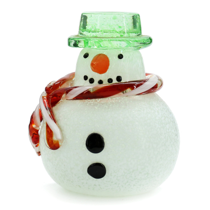 D5"H6" - GLASS SNOWMAN FIGURINE