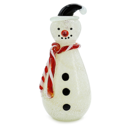 D4.5"H10.5" - GLASS SNOWMAN FIGURINE