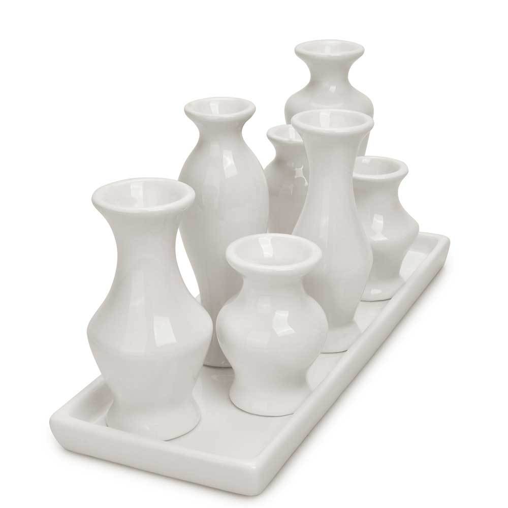 CA07043WH	 L11.9"W4.4"H5.8" - CERAMIC BUD VASE TRAY