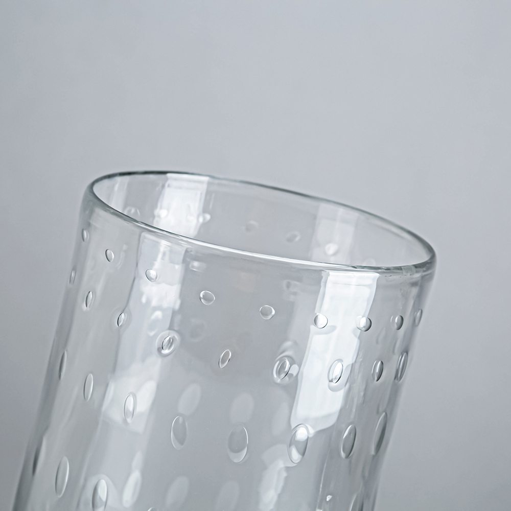 49655 D7.1"H12.6" - GLASS VASE W/ PEDESTAL