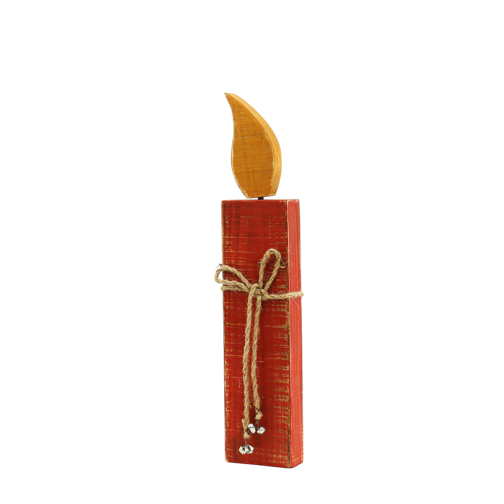 31034	 L3.5"W1.2"H14.9" - DECORATIVE WOOD CANDLE
