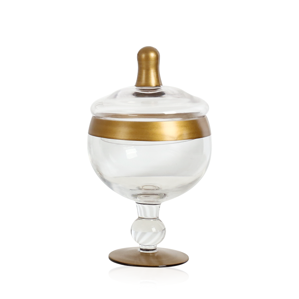 11041	 *D4.5"H8.7" - GLASS APOTHECARY JAR WITH LID