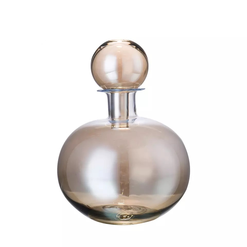 D7.9"H11" - GLASS BOTTLE VASE WITH LID