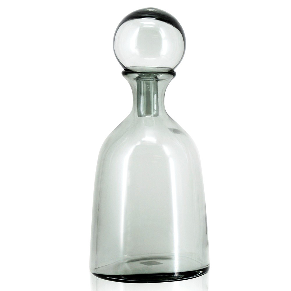 12042	 *D5.9"H12.6" - GLASS BOTTLE VASE WITH LID