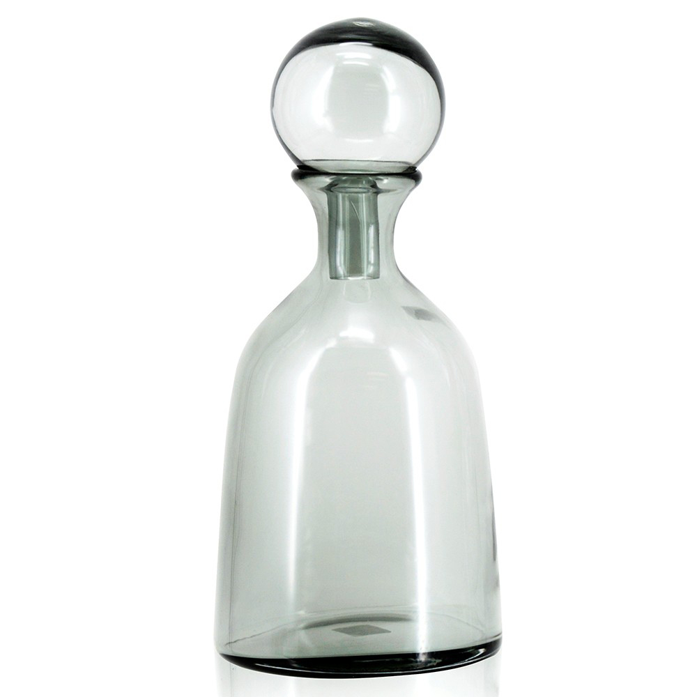 12042	 *D5.9"H12.6" - GLASS BOTTLE VASE WITH LID