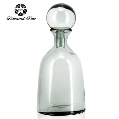 *D5.9"H12.6" - GLASS BOTTLE VASE WITH LID