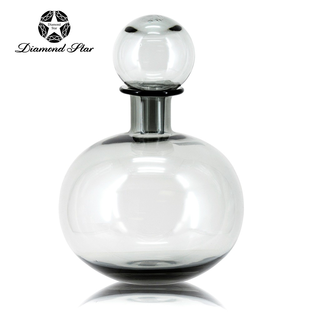 D7.9"H11" - GLASS BOTTLE VASE WITH LID