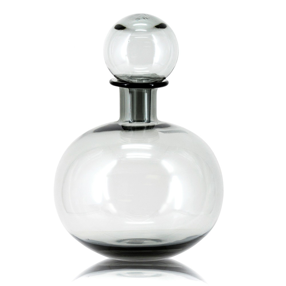 12043	 D7.9"H11" - GLASS BOTTLE VASE WITH LID