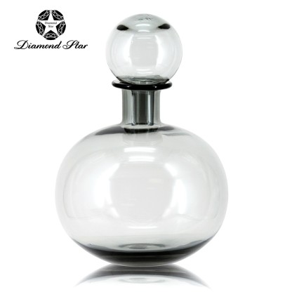 D7.9"H11" - GLASS BOTTLE VASE WITH LID