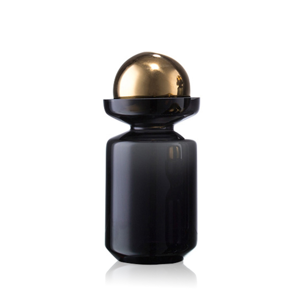 D4.72"H11.81" - GLASS VASE WITH CRYSTAL BALL