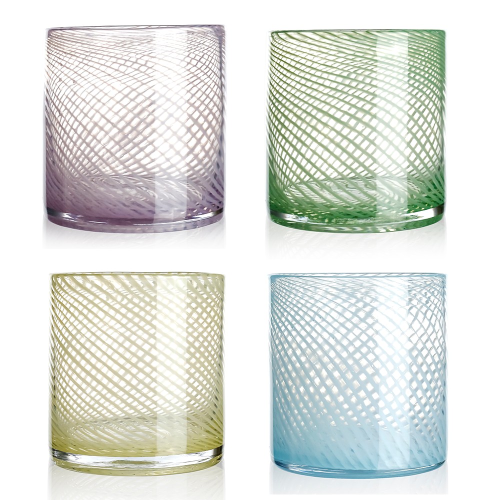 D5.5"H5.9" - ASSORTED COLORS GLASS VASES