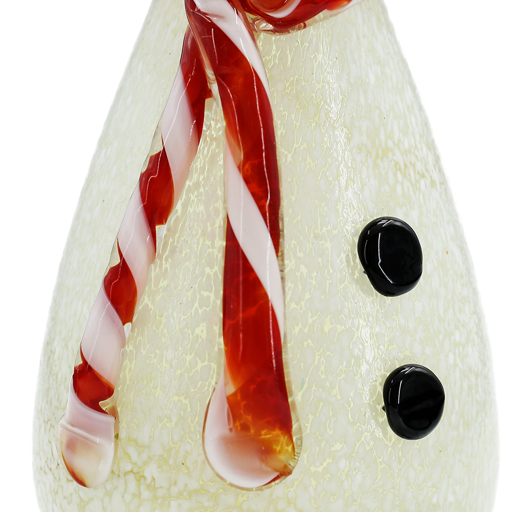49429	 D4.5"H10.5" - GLASS SNOWMAN FIGURINE