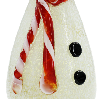 49429	 D4.5"H10.5" - GLASS SNOWMAN FIGURINE