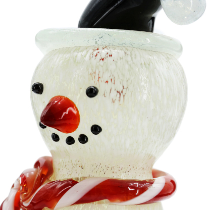 49429	 D4.5"H10.5" - GLASS SNOWMAN FIGURINE