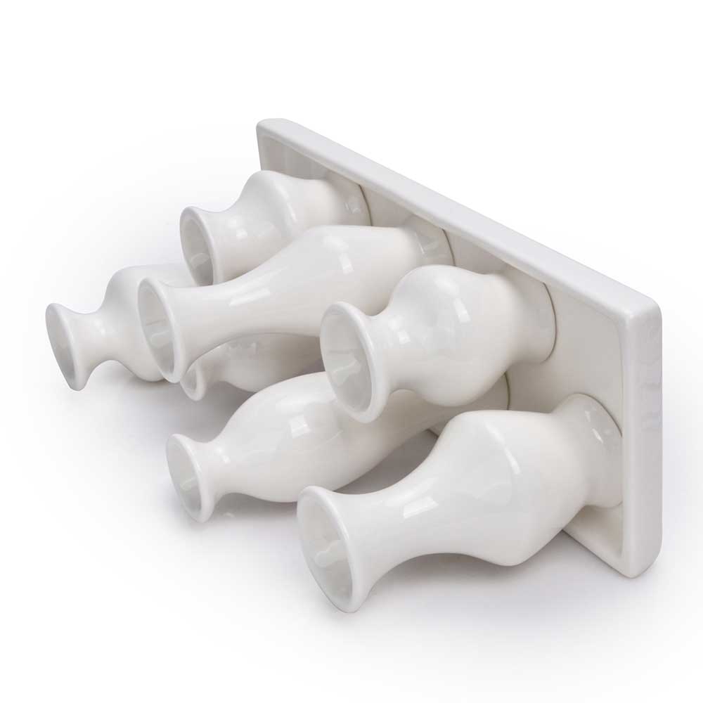 CA07043WH	 L11.9"W4.4"H5.8" - CERAMIC BUD VASE TRAY