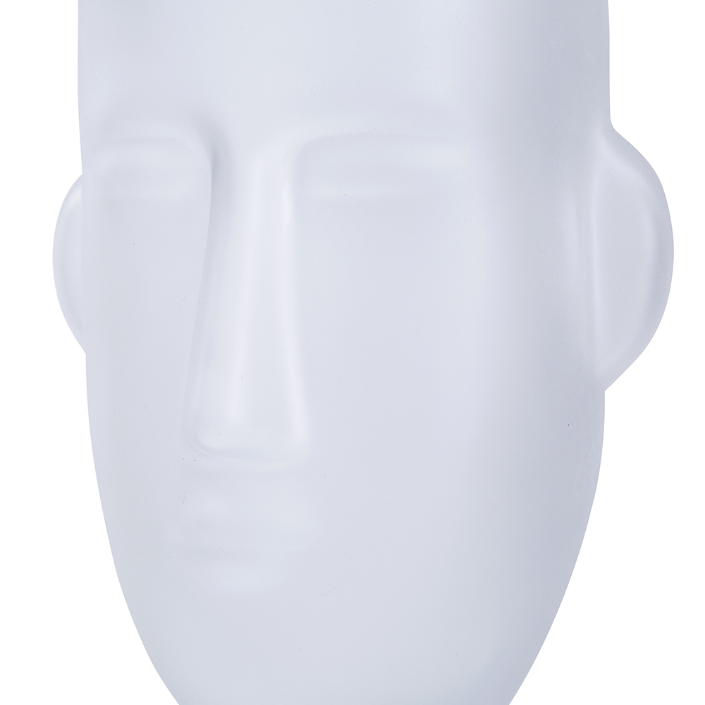 12115	 L3.93W5.1H9.45" - FACE SHAPE GLASS VASE