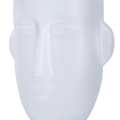 12115	 L3.93W5.1H9.45" - FACE SHAPE GLASS VASE