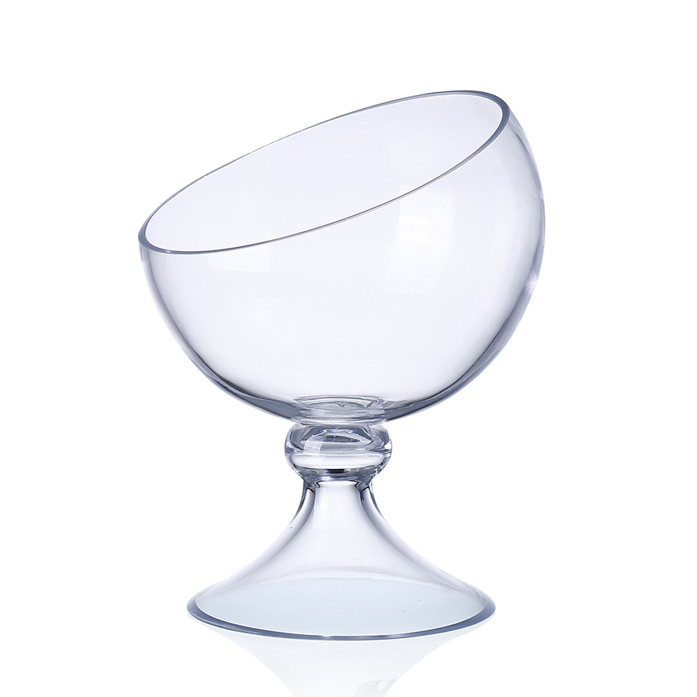 64451	 D9.5"H13" - GLASS CANDLEHOLDER
