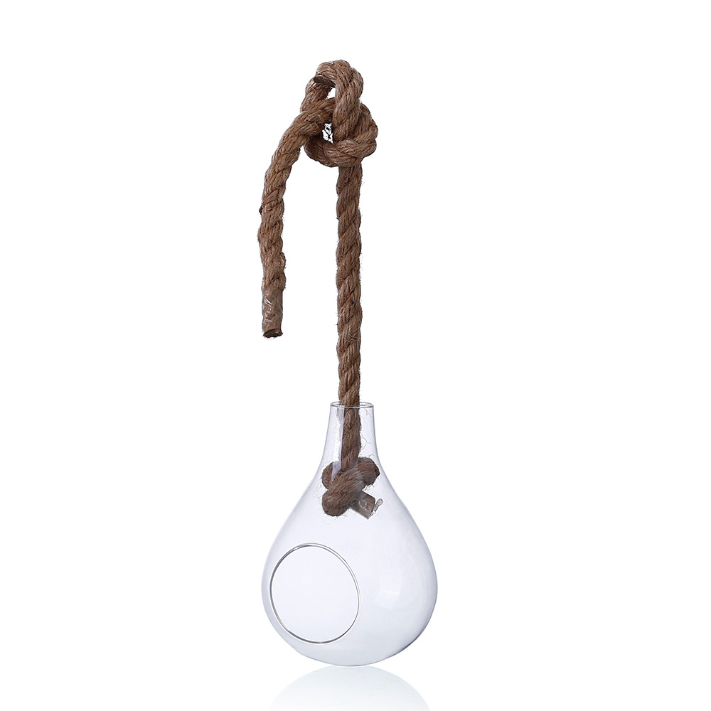 64513	 D4.5"H8" - TEARDROP HANGING ROPE TERRARIUM