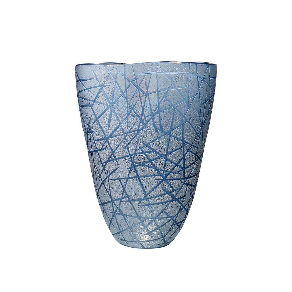 21195	 D9.06"H11.02" - GLASS VASE