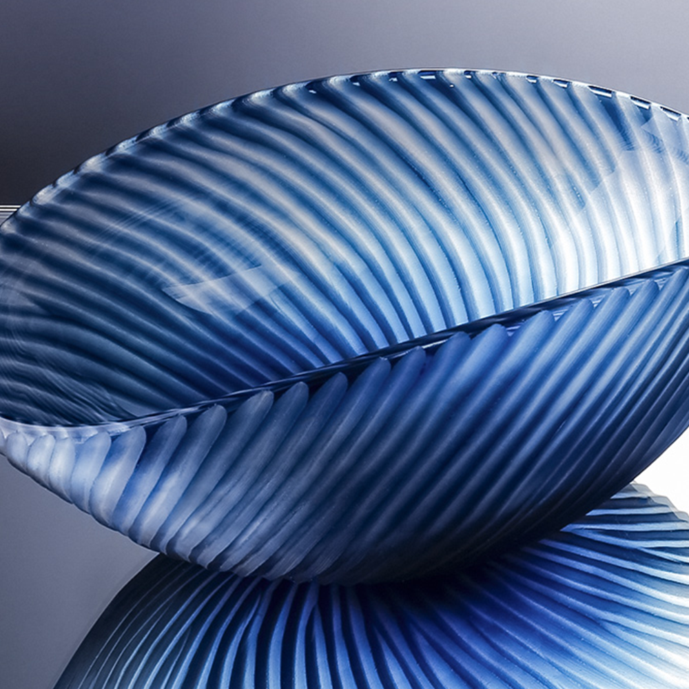 21294	 L14.2"W9.4"H6.3" - GLASS DECORATIVE BOWL