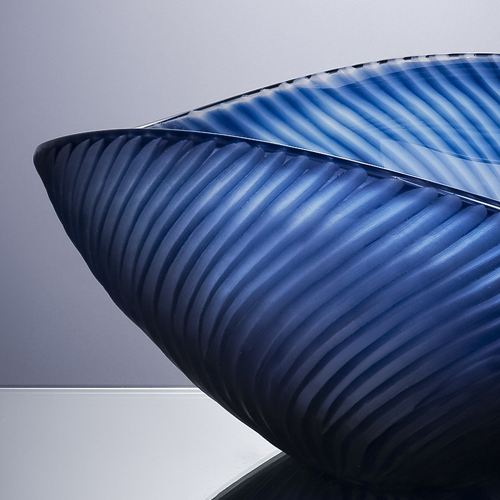 21294	 L14.2"W9.4"H6.3" - GLASS DECORATIVE BOWL