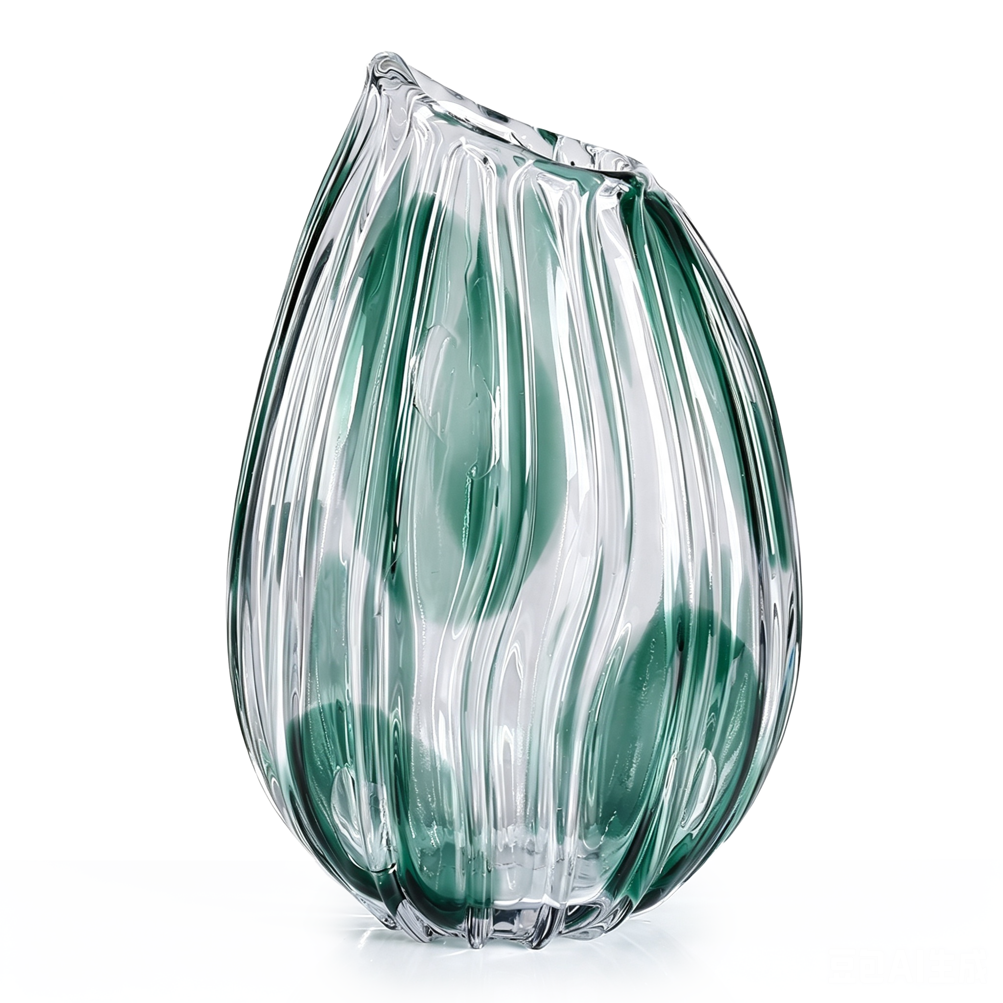 21587	 L8"W5"H12.5"GLASS VASE 4PC/CASE